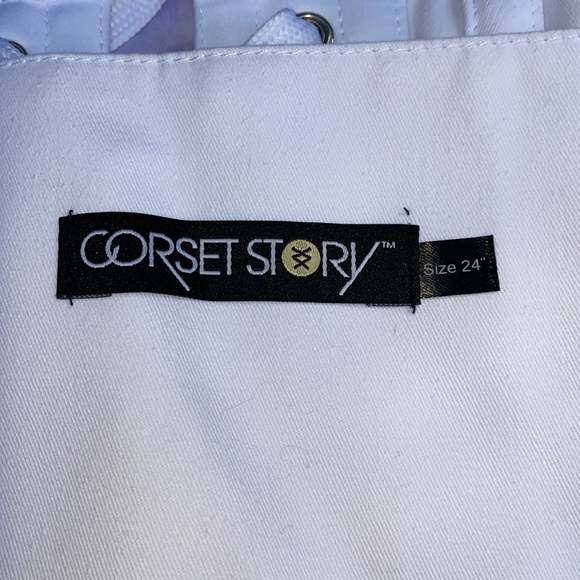 ⛅️[ Corset Story ] Classic Long White Waist Taming Corset - Picture 9 of 13